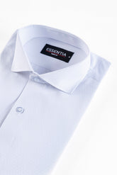 Men's White Texture Dress Shirt